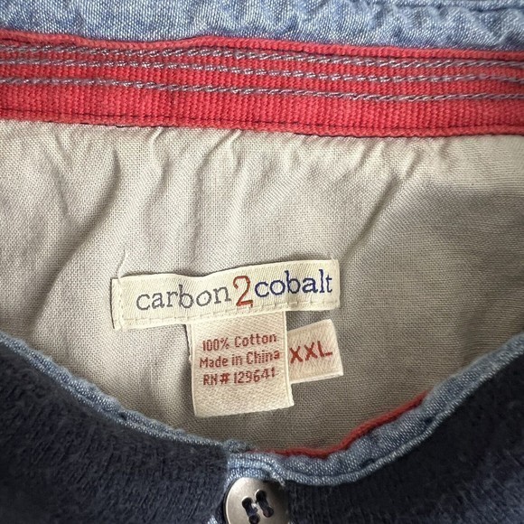 Carbon 2 Cobalt Mens Blue Short Sleeve Collared Polo Shirt XXL - Picture 3 of 3